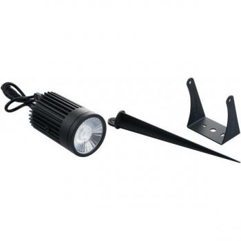 Proyector LED de Aluminio para Jardín con Piquete, Negro, IP67, RGB + 4000K, 30W
