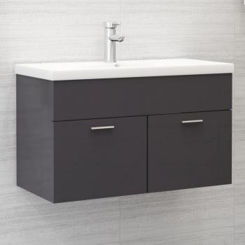 Gabinete gris pulido 80x38,5x46cm de madera multicapa