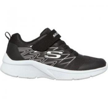Skechers Zapatillas Microspec Texlor Negro-Plata BKSL para Niña y Niño