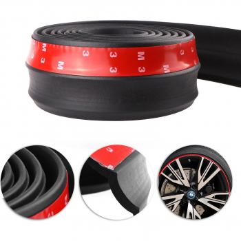 Konesky Parachoques Delantero del Coche, Protector de Goma 2.5m Splitter de Labios Spoiler Chin Protector de la Falda del Labio, 60 mm de Ancho