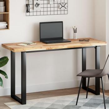 Tablero de mesa rectangular madera maciza acacia 140x50x4 cm Marrón