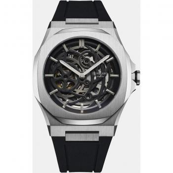 Reloj de hombre Skeleton 00729074 automático de caucho negro