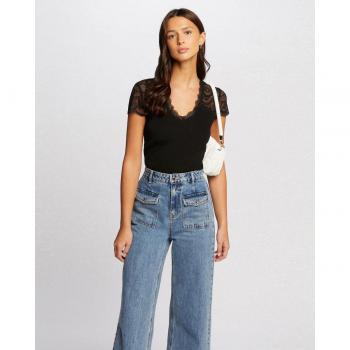 Jersey de mujer de manga corta con encaje