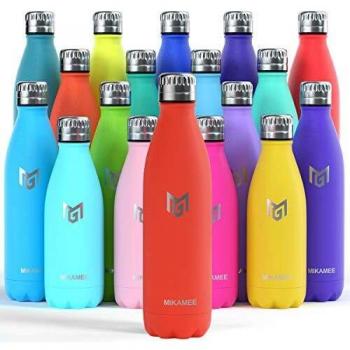 MIKAMEE Botella de Agua Acero Inoxidable 350/500/650/750ml | Aislamiento de Vacío de Doble Pared airBottle | sin bpa Botella termica | Mantiene 24h frías/12h Calientes | para Niños, Deporte, Oficina