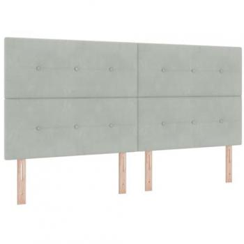 Cabecero con luces LED Gris Claro 100 cm Terciopelo