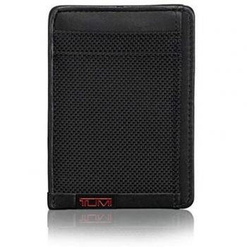 Tumi Alpha Money - Cartera con Cierre de Clip y identificación RFID para Hombre, Negro