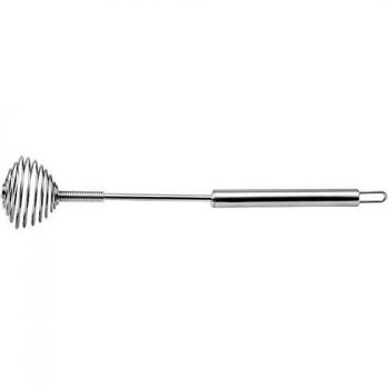 Frusta Espiral de Acero Inoxidable Plateada, 28 x 6 x 6 cm