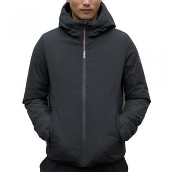 Ecoalf Men's Black Hooded Jacket - Sustainable Recycled Polyester, Size S