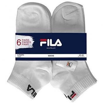Fila F9300/6 Unisex Calcetine Quarter 6-Pares, Talla 43/46, Blanco