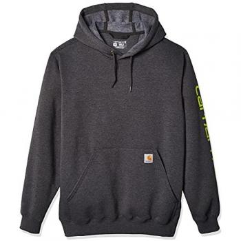 Carhartt Men's Midweight Sleeve Logo Hoodie - Dark Grey - XS