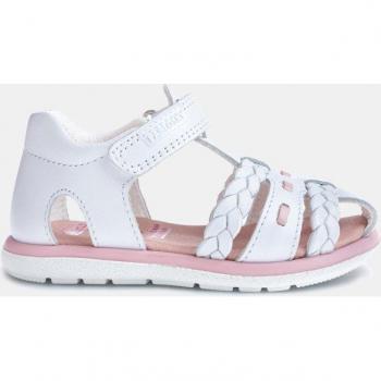 Sandalias cerradas de bebé niña en piel con cierre adherente, color blanco - Pablosky 038900
