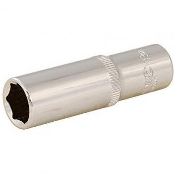 Vaso largo hexagonal métrico de 3/8 - Silverline 343234, Vaso métrico largo, 3/8', 6 cantos, tamaño 13 mm