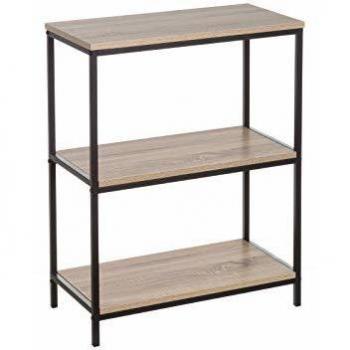Estantería con 3 baldas de Metal Negra Moderna de 76x60x30 cm - LOLAhome