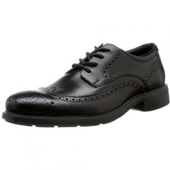 Geox Dublin Smooth Leather Derby Shoes for Men, Black, EU 43.5