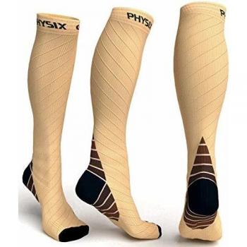 Physix Gear Sport Calcetines de La Compresión para Hombres y Mujeres, El Mejor Ajuste Atlético Graduado. Impulso, Resistencia, Circulación y Recuperación - ¡Incluye Ebook Gratis!