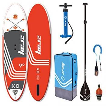 SUP ZRAY X0 X-RIDER PADDLE SURF HINCHABLE 9'0 - Tabla de paddle surf hinchable, modelo X-Rider, longitud de 9 pies, diseño juvenil unisex en color rojo