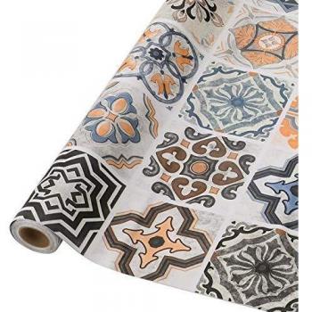 KINLO Papel Pintado Pared Adhesivo con la Imagen Mosaico Retro Colores, Pegatina de PVC para Decorar Azulejos Muebles Cocina Baño, a Prueba de Aceite de Agua de Moho, 0.61*5M per Rollo