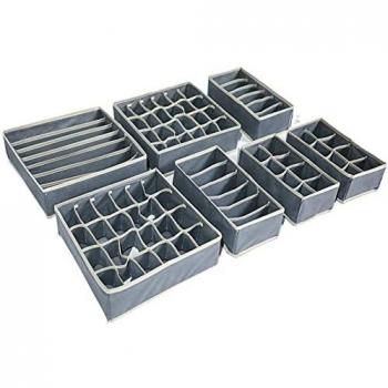 TLOXO Caja de Almacenamiento Plegable para cajones - 7 Paquetes,Organizador para Ropa Interior, Separadores de Cajones，Ropa Interior, Sujetadores, Corbatas, Bufandas, Telas no Tejidas,Ahorra Espacio