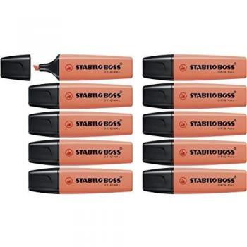 Marcador STABILO BOSS ORIGINAL Pastel - Caja con 10 unidades - Color rojo coral