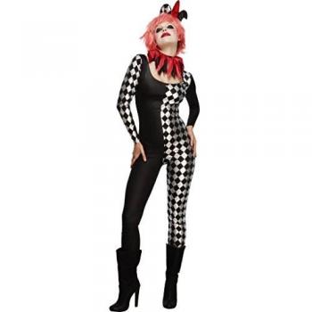 Smiffy de - Traje Arlequín, Incl. Traje, Sombrero y Cuello, Mujer, Talla: L, Color: Negro