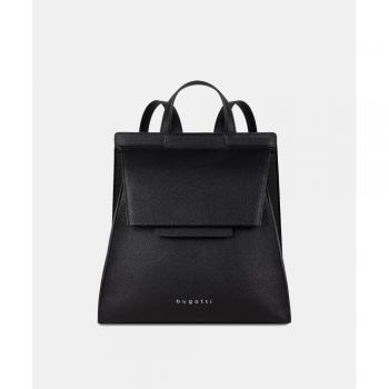 Mochila de mujer Bugatti Chiara con asa y solapa color negro