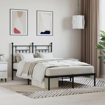 Cabecero de cama de metal negro 120x190 cm con estructura vidaXL