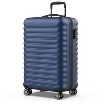 Maleta Mediana Numada Upfly 24' ABS Azul Marino con Cierre de Combinación y 4 Ruedas Dobles 360 | Resistente | Ligera | Interior Compartimentado (63x39,5x26