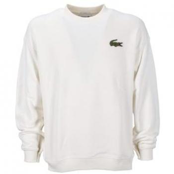 Lacoste Pure White Logo Crew Sweatshirt - Size S