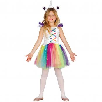 Disfraz de Unicornio Multicolor con Tutú para Niña Talla 7-9 Años
