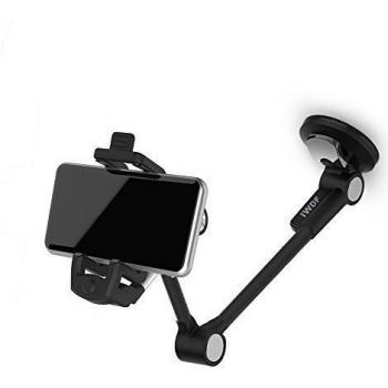 Iwonderful Multi-Ángulo Soporte para coche con el brazo iPhone,Samsung,Nota,Nexus，Ajustable rotación 360º Soporte para GPS-Plata