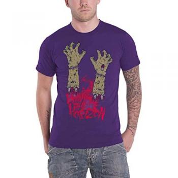 Bring Me The Horizon Zombie Hands Purple T-Shirt - 100% Cotton, Size S