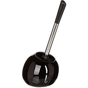 Brosse WC Cerámica Brillante Negro con Soporte 36 cm
