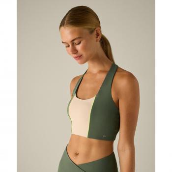 Ysabel Mora - Sujetador deportivo con detalles abiertos en la espalda, color block verde