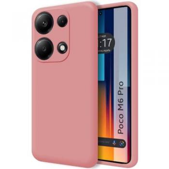 Funda Silicona Líquida Ultra Suave Rosa para Xiaomi Poco M6 Pro 4G