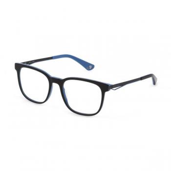 Police VK103 Unisex Kids Glasses - Shiny Black Outside with Blue Interior, Size 50