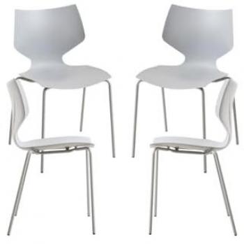 Pack 4 Sillas Comedor Plecy - Gris Claro