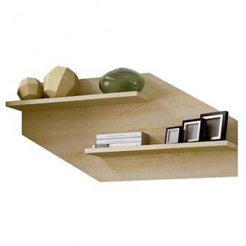 Duehome Respaldo Nuka con 2 estantes, acabado en melamina color Cambria, dimensiones de 130 cm (ancho) x 58 cm (alto) x 23 cm (profundidad)