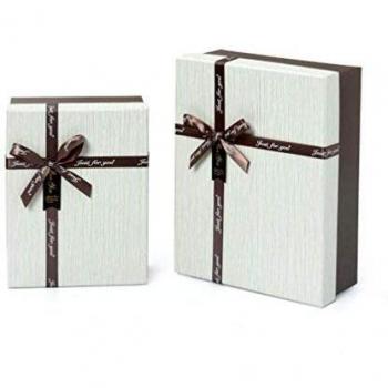 Idena 30253 - Cajas de regalo, juego de 2 cajas de regalo en marrón oscuro y blanco, envoltorios para regalos