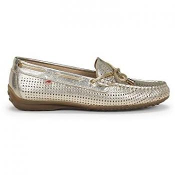 Mocasines de Piel para Mujer Fluchos F1428 Bruni Dorado 2024, Planos y Casual