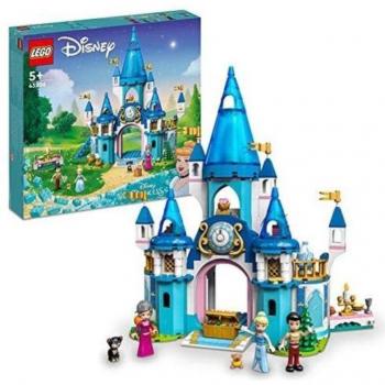 LEGO 43206 Disney Princess Cinderella and Prince Charming's Castle Building Toy Set with Mini Dolls and Accessories