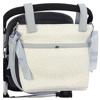 Bolso Talega para Silla de Paseo Rosy Fuentes - Azul Pálido, con Asa Larga, Bolsillos Interiores y Limpieza Sencilla