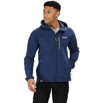 Regatta Vorro Full-Zip Reflective Hooded Waffle Fleece Forro Polar, Hombre, Prusia, XXL
