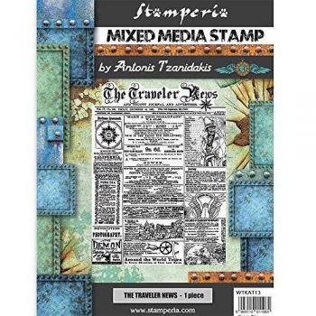 STAMPERIA INTERNATIONAL, KFT Stamperia – Sello Sir Vagabond – The Traveler News, Goma, 15 x 20 cm