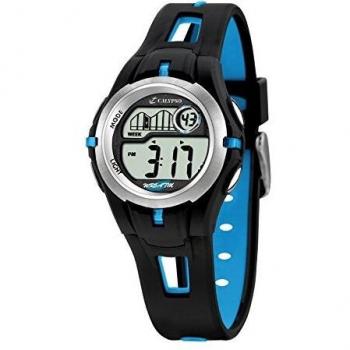 Calypso Reloj Modelo K5506/4 de la colección Digital Crush, Caja de 32 mm Correa de Caucho Negro Azul para cadete