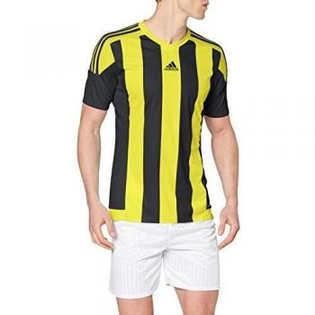 Adidas Striped 15 Camiseta de Manga Corta, Hombre, Black/Yellow, S