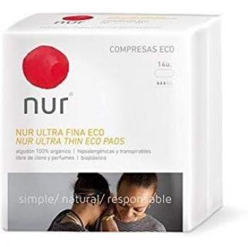 COMPRESA ULTRAFINA SIN ALAS ECOLOGICAS NUR 14 compresas