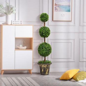 4-Foot Artificial Topiary Vertical Triple Ball Tree