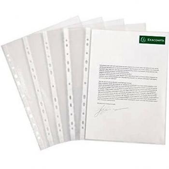 Exacompta 5900E - Estuche de 100 fundas con multitaladros, A4