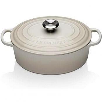 Cocotte Ovalada de Hierro Fundido Le Creuset 27cm Meringue 4.1L
