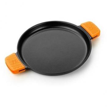 BRA Efficient Iron - Parrilla redonda lisa 32 cm, fabricada en hierro fundido esmaltado.   Apta para su uso en horno y todo tipo de cocinas, incluída inducción. Apta para el lavavajillas.